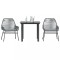 Gossi set de sufragerie de gradina 3 piese sticla poliratan gri