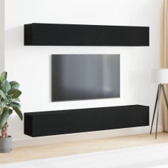 vidaXL Set comodă TV 4 pcs Stejar negru 100 x 30 x 30 cm Lemn compozit