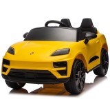 Cumpara ieftin Masinuta electrica pentru copii, Porsche Macan, 140W 12V, roti EVA, scaun tapitat, echipata premium, galbena