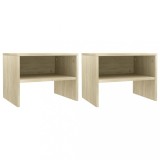 VidaXL Noptiere, 2 buc., stejar Sonoma, 40 x 30 x 30 cm, PAL