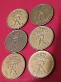 Lot 6 monede Danemarca: suita 5 ore 1964 + 1965 + 1966 + 197 + 1968 + 1969, stari UNC [poze]