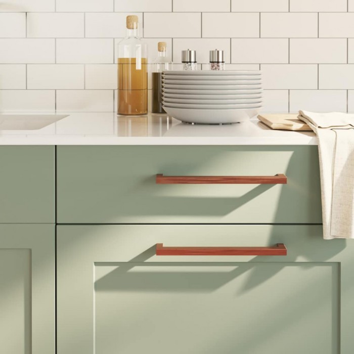 vidaXL M&acirc;nere de dulap, 5 buc., bronz, 224 mm, oțel inoxidabil