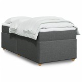VidaXL Pat box spring cu saltea, gri &icirc;nchis, 80x200 cm, textil 3285332