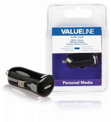 Incarcator USB pentru auto masina 12V 1x USB 2.1A negru Valueline foto