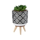 Ghiveci decorativ cu planta artificiala, Verde, 14 cm, ATU-085513, Oem