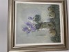Tablou Mihai Puricel, flori lila, u/p (40 X45), Ulei, Realism