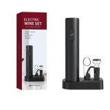 Set Tirbuson Electric din 5 piese, Flippy, Deschizator Electric, Cutit pentru Folie, Dop cu Pompa de Vid, Turnator Antipicurare, Incarcare USB, Multif