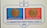 BC185, Liechtenstein 1976, colita neperforata personalitati, Franz Josef II, monede, Nestampilat