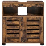 VASAGLE Dulap baie lavoar cu 2 usi tip jaluzea, raft reglabil, 60x30x63 cm, maro rustic Household NewTrend