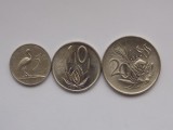 LOT 3 MONEDE -5,10,20 CENTS 1965 AFRICA DE SUD-SOUTH AFRICA