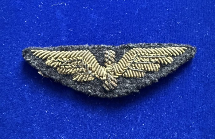Insigna brodata observator / navigator perioada Regalista, aviatie militara Romania