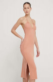 Roxy rochie culoarea roz, midi, mulata, ERJKD03467