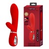Vibrator Iepuras Pretty Love Thomas, ABS, Silicon, 20.5cm, Rosu, 7 Functii, Reincarcabil, Stimulare Clitoris, Punct G, Rezistent la Apa