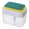Dozator flippy, dispenser 2 in 1 pentru detergent lichid de vase sau pentru obiecte sanitare cu suport pentru burete de bucatarie ,14 x 10.5 x 10 cm,