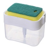 Dozator flippy, dispenser 2 in 1 pentru detergent lichid de vase sau pentru obiecte sanitare cu suport pentru burete de bucatarie ,14 x 10.5 x 10 cm,