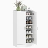 HOMCOM Raft de pantofi cu balamale Soft-Close, rafturi reglabile, dulap de 6 nivele pentru hol, intrare, pentru 14 perechi, 55 x 35 x 108 cm, placaj,