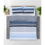 Lenjerie dubla,100% bumbac,4 piese, Azul