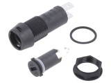 Clema siguranțe 10A 5x20mm neagră 250VAC