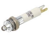 Lampă LED convexă albă 12VDC &Oslash;6mm IP40 &Oslash;LED 3mm