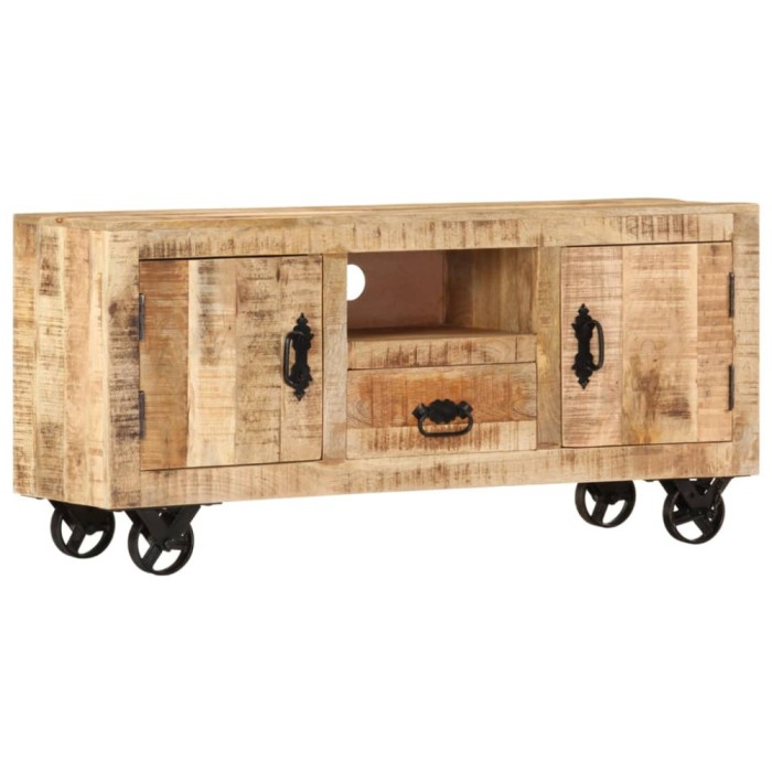 Gossi comoda tv, 110x30x50 cm, lemn de mango nefinisat