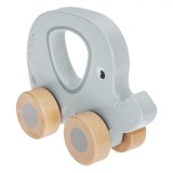 Jucărie Lemn Elefant, Gri, 10.5x12.8x4.5 cm, 6+ Luni, Set 2 Bucăți, Oem