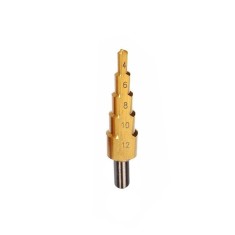 Burghiu conic in trepte, acoperit cu titan, din otel, 4-12 mm