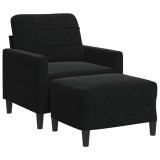 Cumpara ieftin Fotoliu canapea cu taburet, negru, 60 cm, catifea