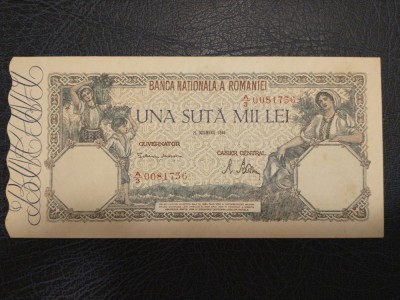 ROMANIA 100000 100 000 lei 20 OCTOMBRIE 1946 UNC foto
