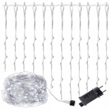Ghirlanda luminoasa tip perdea 400 LED-uri albe, 3 m, interior/exterior