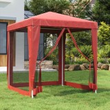 VidaXL Cort de petrecere cu 4 pereți din plasă, roșu, 2x2 m, HDPE
