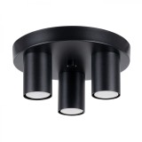 Lustră De Tavan Lagos Negru Oțel 3 Becuri Tub Modern De Interior
