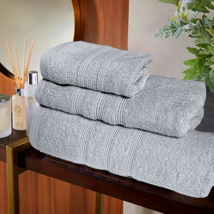 Set 3 prosoape baie Valentini Bianco TM900A/3/1117 Gri deschis