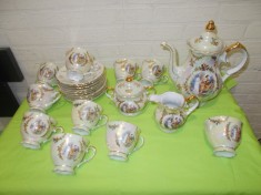 PORTELAN de colectie BAVARIA , set / serviciu cafea pentru 10 persoane , decorat cu scene mitologice , ORFEU si EURIDICE , Germany , 23 de piese