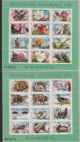 ROMANIA 1987 LP 1187 REZERVATII NATURALE DIN EUROPA SET DOUA BLOCURI STARE MNH