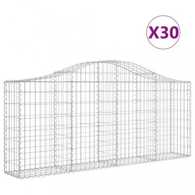 Cosuri gabion arcuite 30 buc, 200x30x80/100 cm, fier galvanizat foto