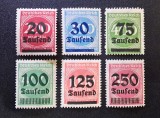 Germania (Deutsches Reich) 1923 - Perioada Marii Inflații "Valori Cifrice cu Supratipar &icirc;n Mii" (Set de 6 Mărci Poștale Neștampilate) - Cod: -OD1