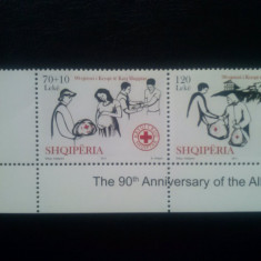 ALBANIA 2011 90 ani Crucea Rosie - Serie 2 timbre MNH**