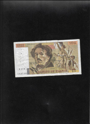 Franta 100 franci francs 1978 seria143738 foto