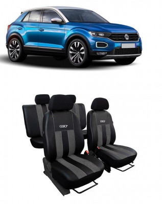 Huse scaune auto piele si textil Volkswagen T-ROC (2019-2022) foto