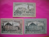 HOPCT BANCNOTA NOTGELD NR 118 BUCHKIRCHEN - SET 3 BUC -10 ,50 SI 50 HELLER 1920 -AUSTRIA-UNC