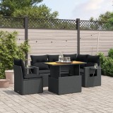 Gossi set mobilier de gradina cu perne, 6 piese, negru, poliratan