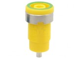 Soclu Banană 4mm 25A Galben-Verde Lipit