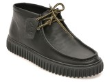 Ghete CLARKS negre, TORHILL HI, din piele naturala