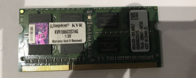 Memorii Laptop Kingston 4GB DDR3 8500S 1066Mhz foto