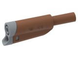 Conector de laborator banană 4mm cu izolaţie, 36A, maro