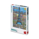 Puzzle 500 piese, Turnul Eiffel &ndash; DINO TOYS