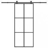 Ușă glisantă cu set feronerie, 90x205 cm, sticlă ESG/aluminiu