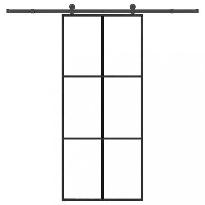 vidaXL Ușă glisantă cu set feronerie, 90x205 cm, sticlă ESG/aluminiu 3332819 foto