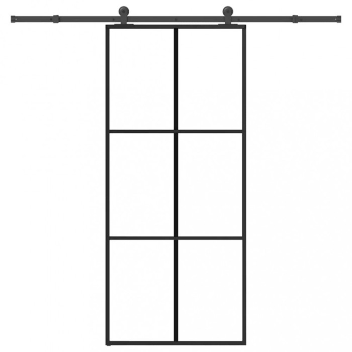 vidaXL Ușă glisantă cu set feronerie, 90x205 cm, sticlă ESG/aluminiu 3332819