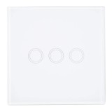 Intrerupator touch triplu PNI SH303 cu indicator luminos alb